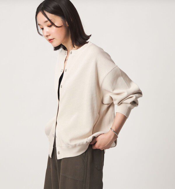 UNITED ARROWS green label relaxing「【WEB限定】＜at ease＞ダブルフェイス クルーネック カットソー カーディガン」|カーディガン|