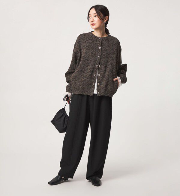 UNITED ARROWS green label relaxing「【WEB限定】＜at ease＞ダブルフェイス クルーネック カットソー カーディガン」|カーディガン|