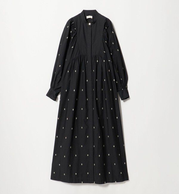 BEAUTY&YOUTH UNITED ARROWS「＜ne Quittez pas＞エンブロイダリー ギャザー ワンピース」|ワンピース|BLACK