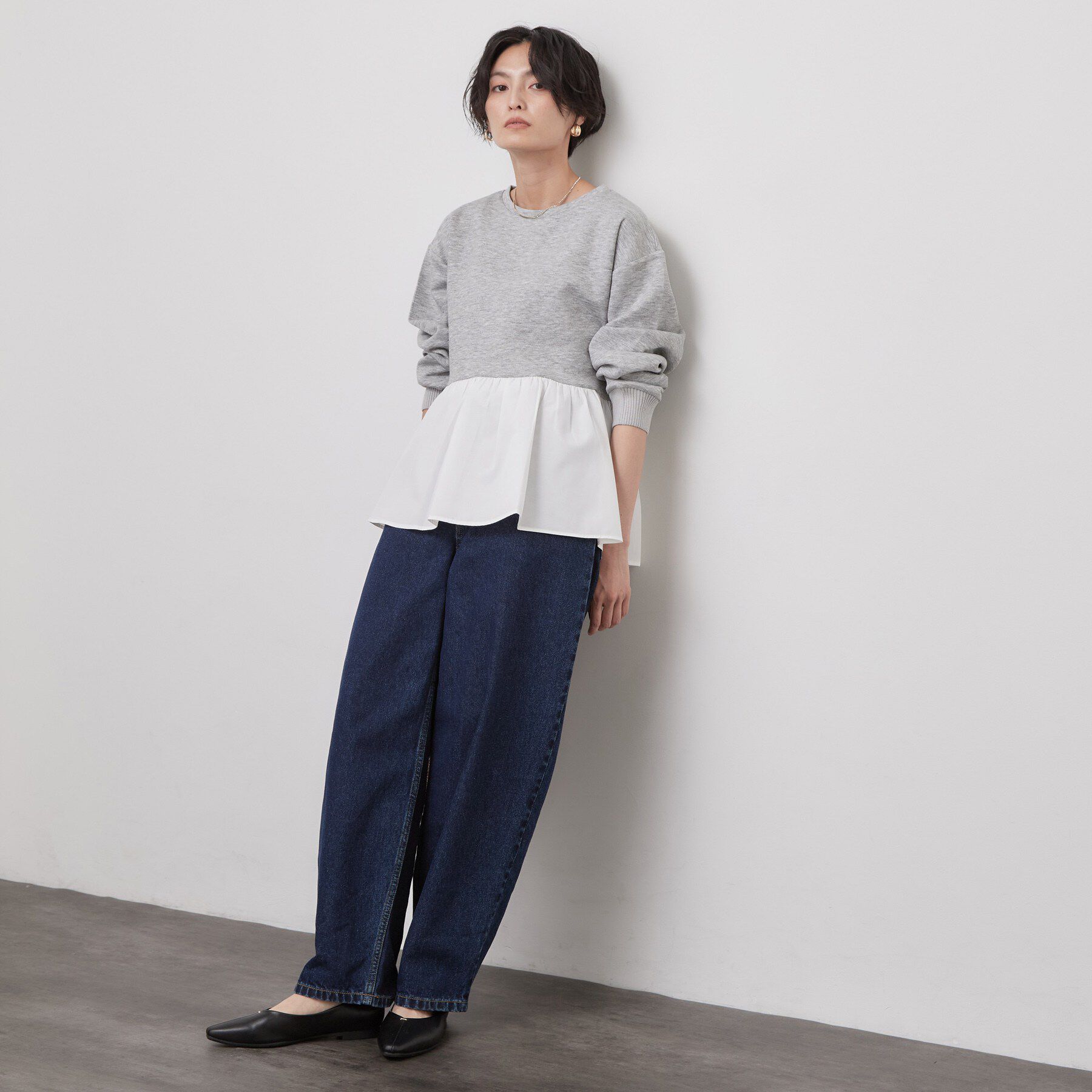 OPAQUE.CLIP「ペプラムドッキングトップス【洗濯機OK】」|Tシャツ・カットソー|