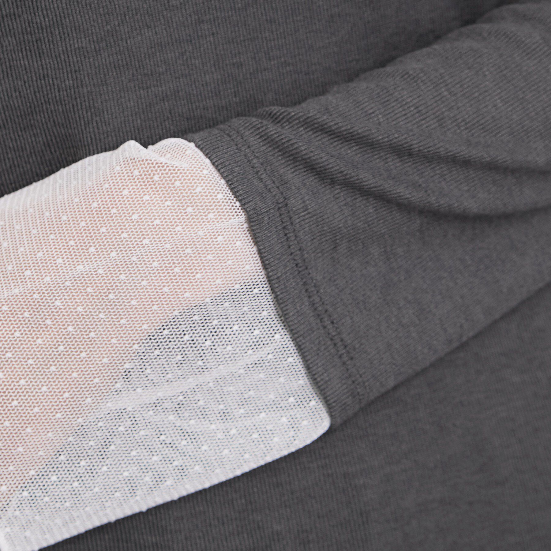 OPAQUE.CLIP「袖口レース／ドットチュール切替トップス【洗濯機OK】」|Tシャツ・カットソー|