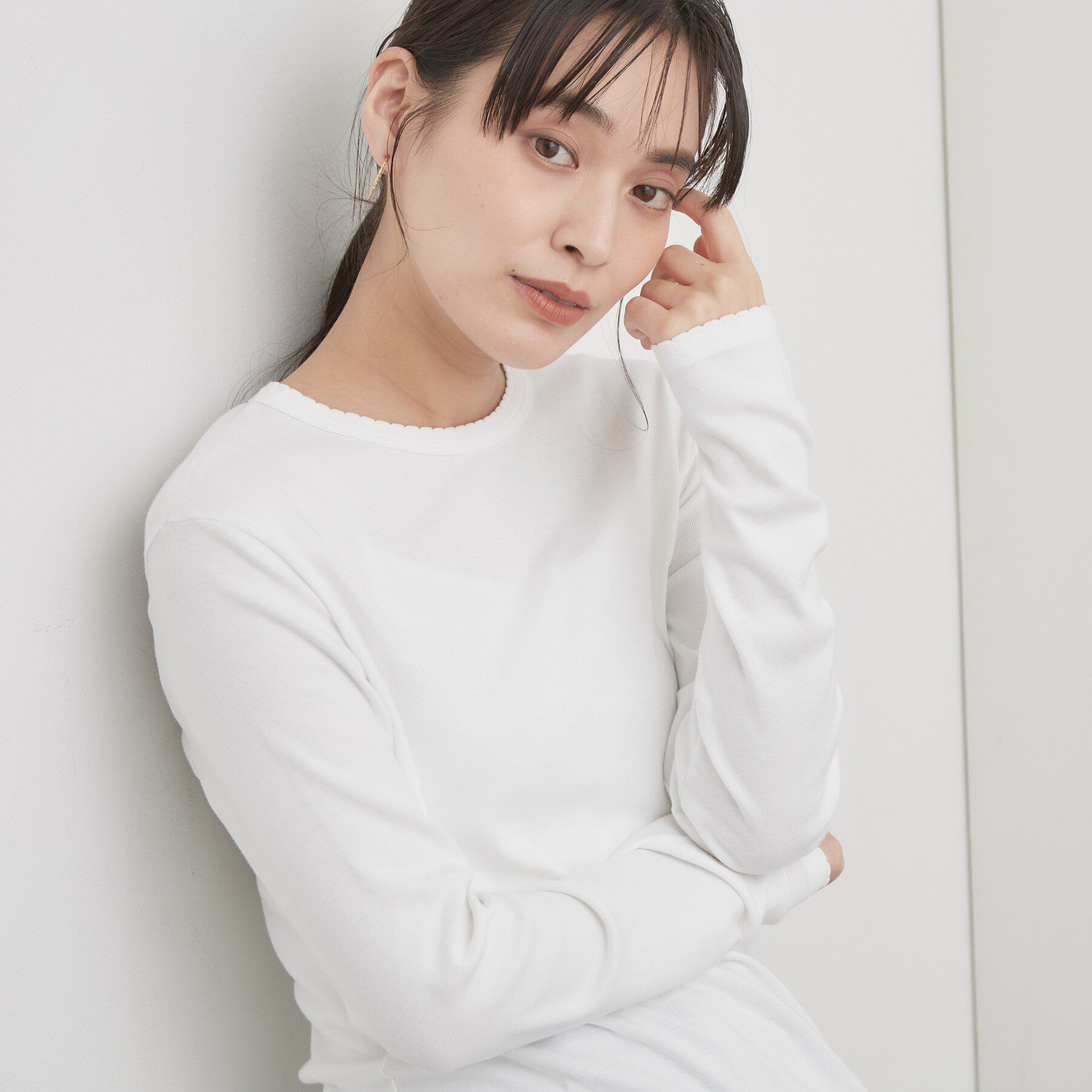 OPAQUE.CLIP「【PETIT BATEAU／プチバトー】ポワンココットクルーネック長袖Tシャツ」|Tシャツ・カットソー|