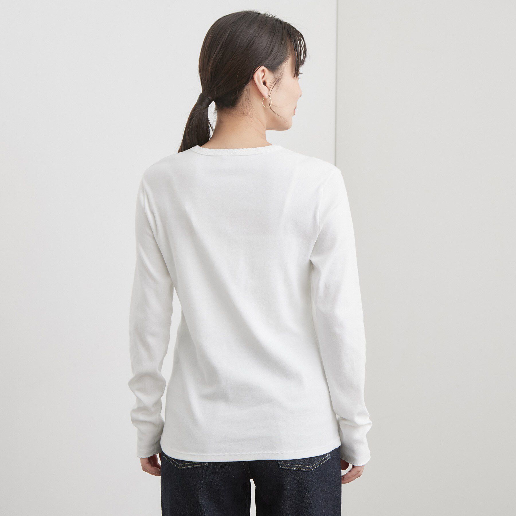 OPAQUE.CLIP「【PETIT BATEAU／プチバトー】ポワンココットクルーネック長袖Tシャツ」|Tシャツ・カットソー|