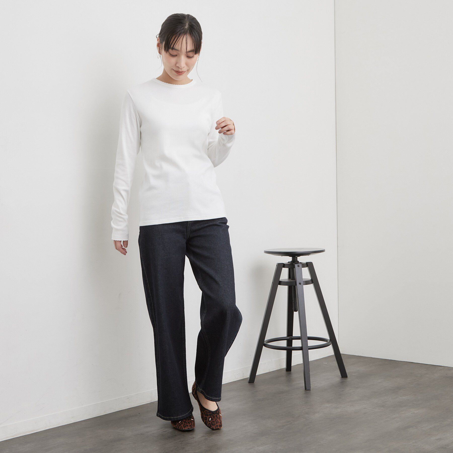OPAQUE.CLIP「【PETIT BATEAU／プチバトー】ポワンココットクルーネック長袖Tシャツ」|Tシャツ・カットソー|