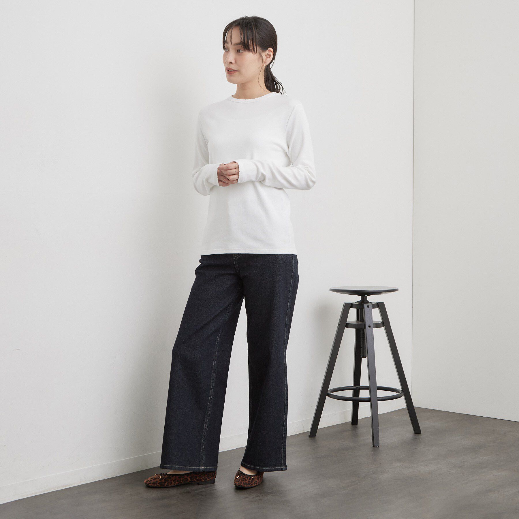 OPAQUE.CLIP「【PETIT BATEAU／プチバトー】ポワンココットクルーネック長袖Tシャツ」|Tシャツ・カットソー|
