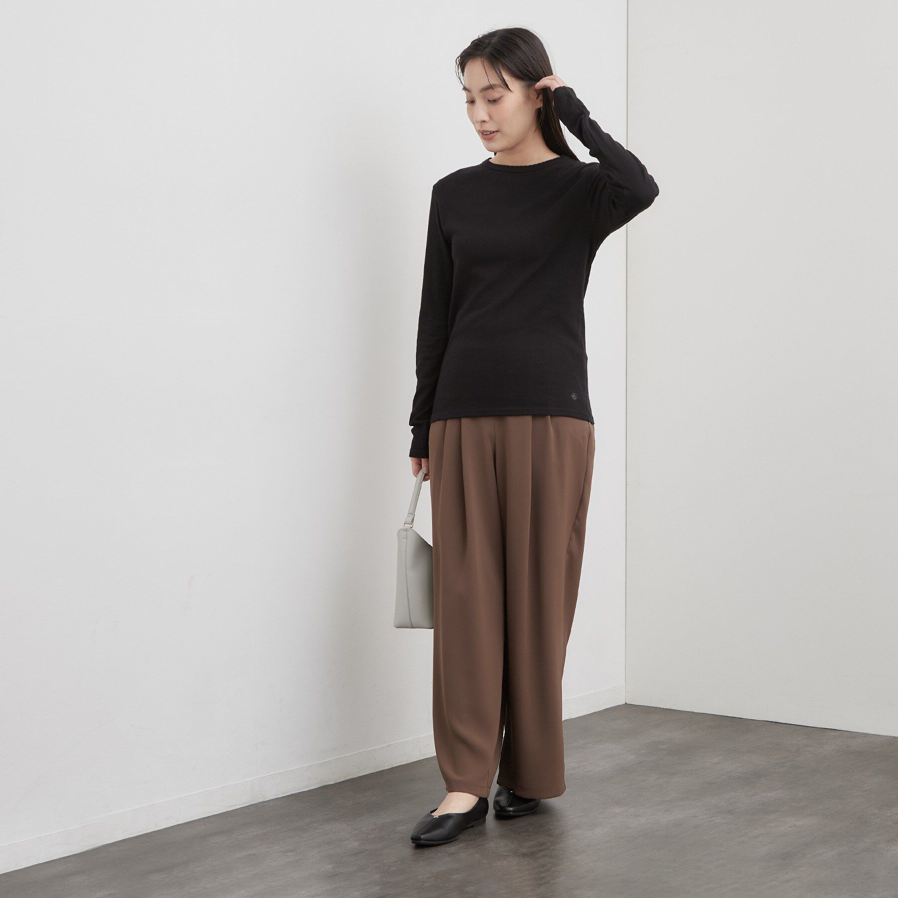 OPAQUE.CLIP「【PETIT BATEAU／プチバトー】ポワンココットクルーネック長袖Tシャツ」|Tシャツ・カットソー|