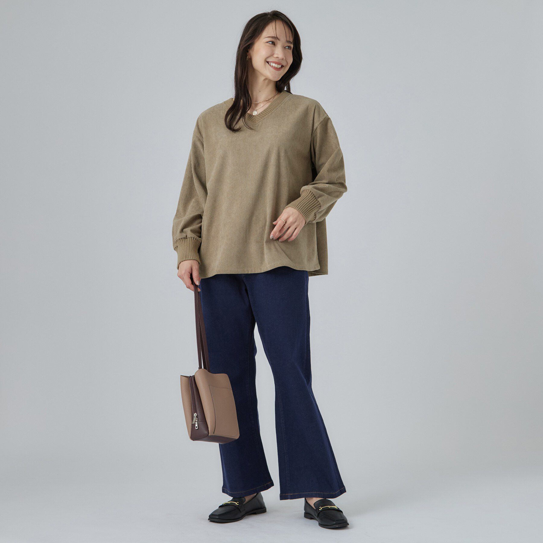 SHOO･LA･RUE「コーデの幅が広がる！コーデュロイ2WAYプルオーバー」|Tシャツ・カットソー|