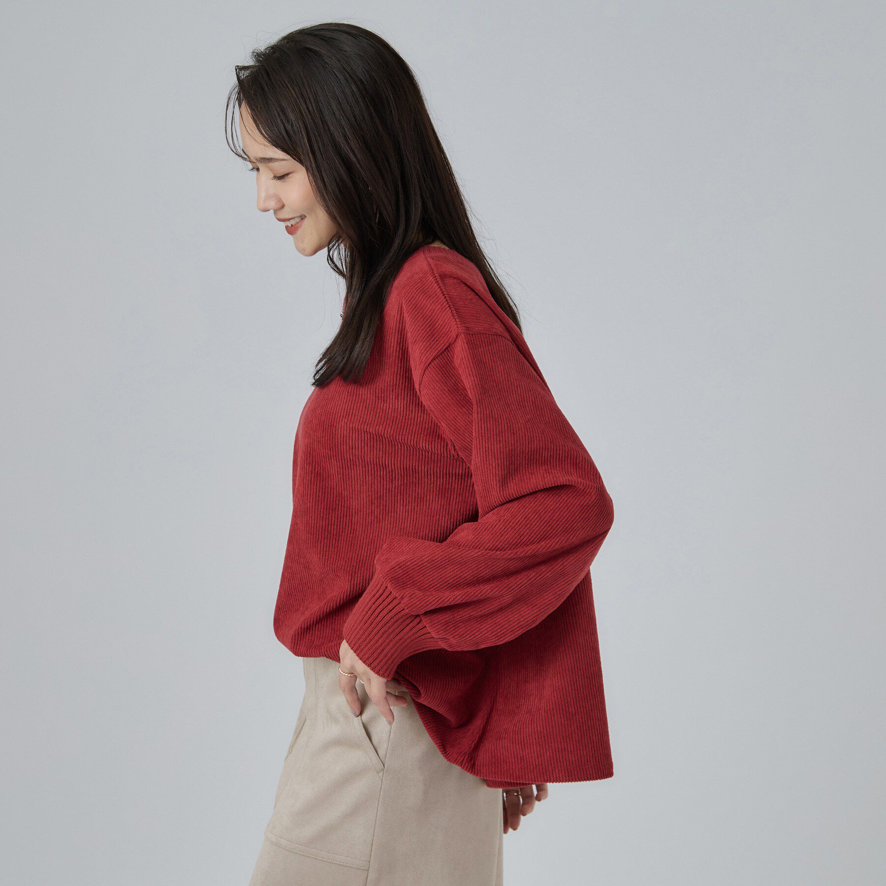 SHOO･LA･RUE「コーデの幅が広がる！コーデュロイ2WAYプルオーバー」|Tシャツ・カットソー|