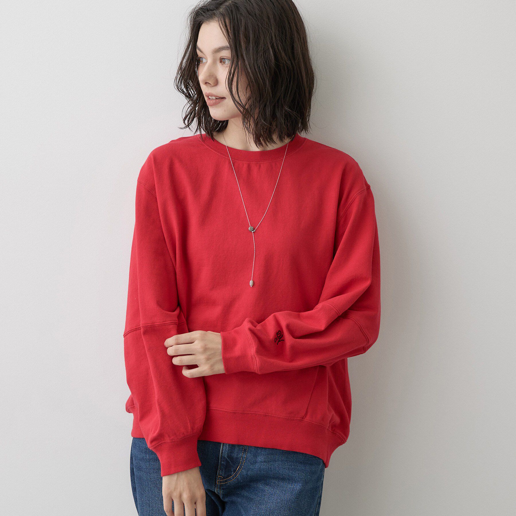 Dessin「【洗える/6色展開】フォルムスリーブミニ裏毛 プルオーバー」|Tシャツ・カットソー|レッド(063)