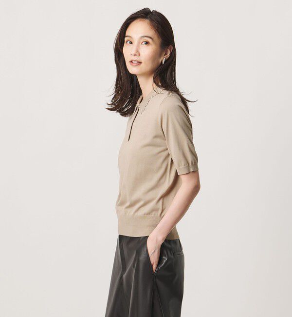 UNITED ARROWS「パールライク ポロニット ‐ウォッシャブル‐」|ニット・セーター|
