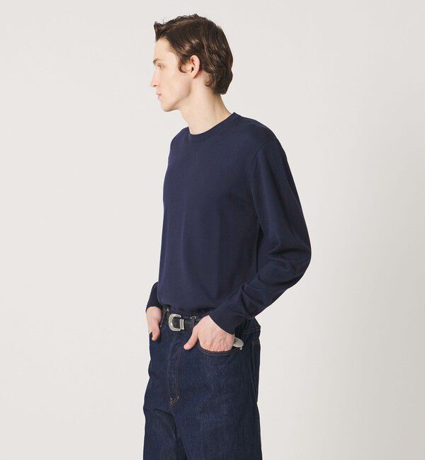 UNITED ARROWS「ハイゲージ クルーネック ニット」|ニット・セーター|NAVY
