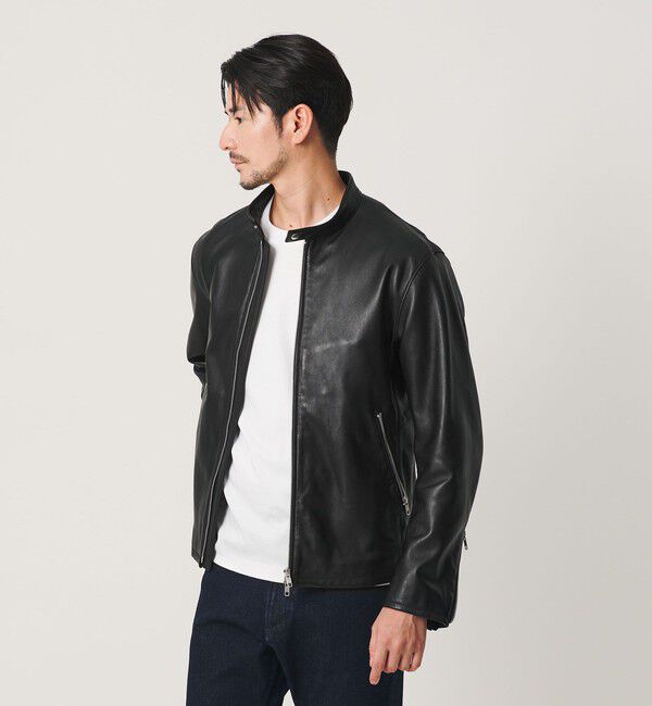BEAUTY&YOUTH UNITED ARROWS「【WEB限定 WARDROBE SMART】 シープ シングル ライダースジャケット	」|ライダースジャケット|