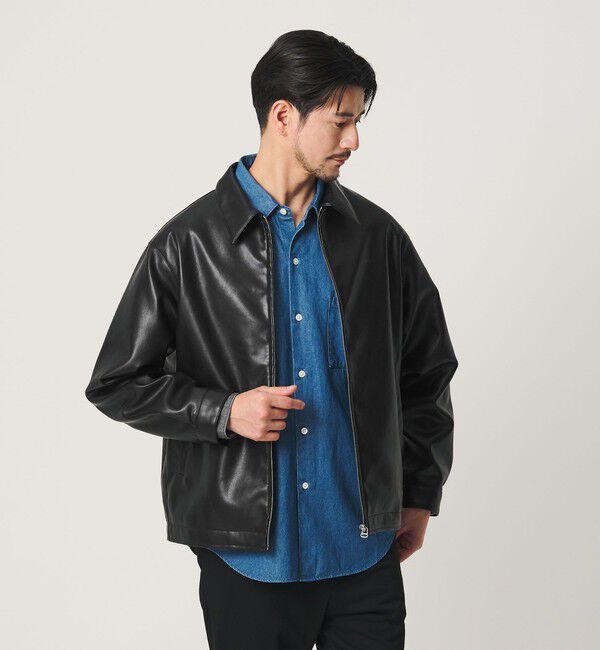 BEAUTY&YOUTH UNITED ARROWS「【WEB限定 WARDROBE SMART】レザーライク ジップ ブルゾン」|ブルゾン・スタジャン|