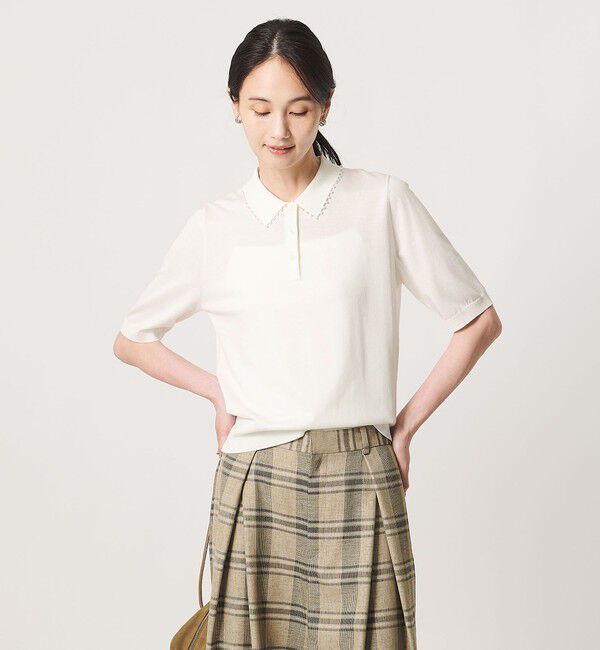 UNITED ARROWS「パールライク ポロニット ‐ウォッシャブル‐」|ニット・セーター|