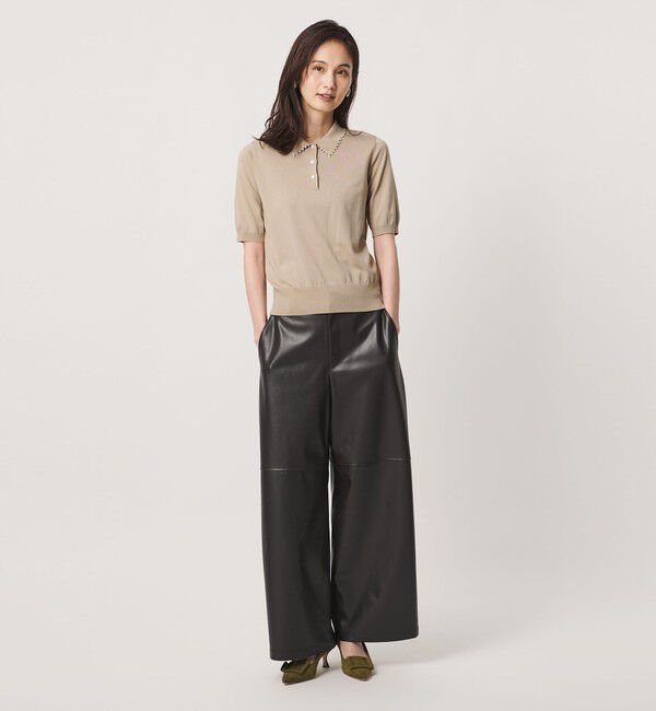 UNITED ARROWS「パールライク ポロニット ‐ウォッシャブル‐」|ニット・セーター|