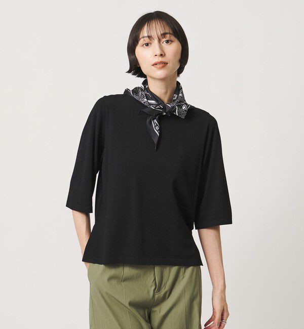 UNITED ARROWS「2WAY スカーフ ニット‐ウォッシャブル‐」|ニット・セーター|BLACK