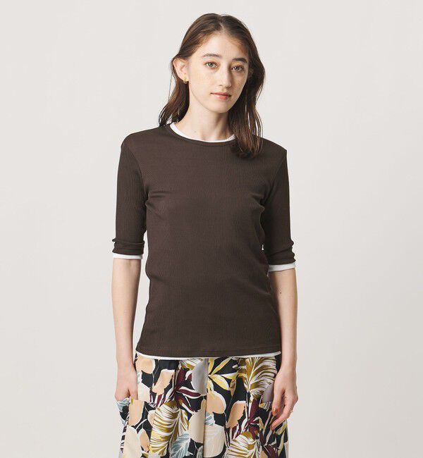 UNITED ARROWS「コットン テレコ 5分袖 カットソー」|Tシャツ・カットソー|