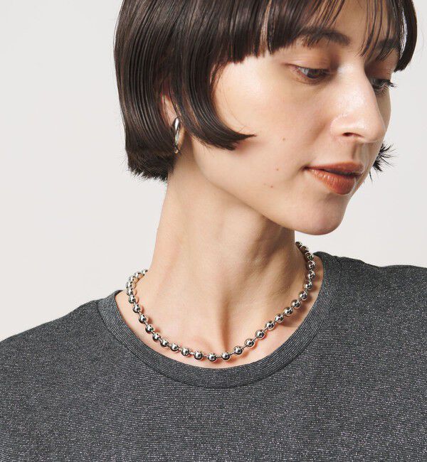 UNITED ARROWS「フラワークラスプ ボールチェーン ネックレス」|ネックレス|