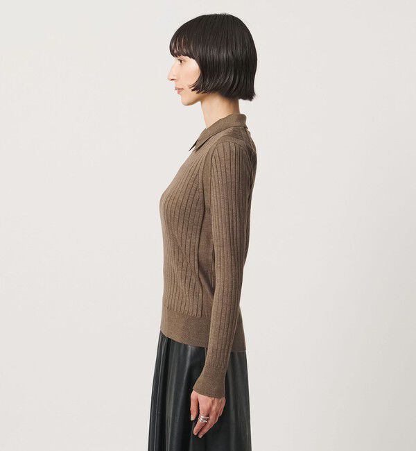 UNITED ARROWS「【別注】＜SLOANE＞ワイドリブ ポロニット」|Tシャツ・カットソー|