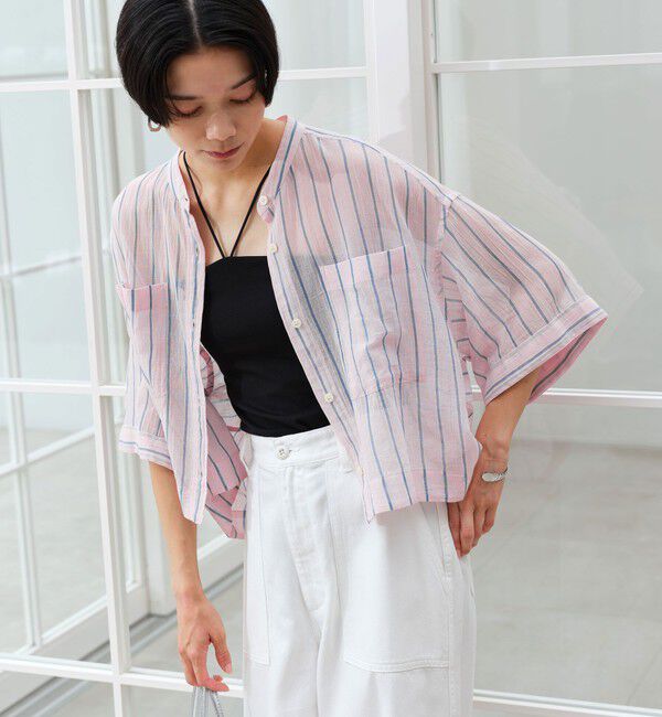 UNITED ARROWS green label relaxing「100/2 ポケット ストライプ シャツ」|シャツ・ブラウス|