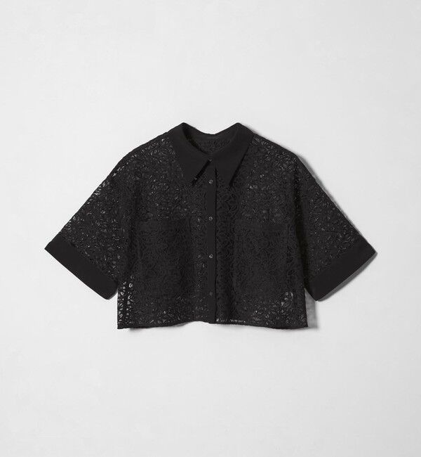 EMMEL REFINES「＜EMMEL REFINES＞EM ラッセルレース ショートスリーブ シャツ」|シャツ・ブラウス|