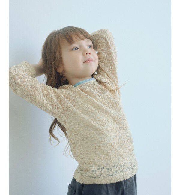 UNITED ARROWS green label relaxing「フラワー ジャガード シアー トップス / キッズ 100cm-130cm」|Tシャツ・カットソー|