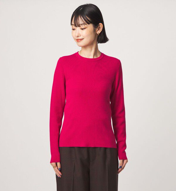 UNITED ARROWS green label relaxing「＜1_OF MINE＞リブ クルーネック ロングスリーブ プルオーバー ニット マシンウォッシャブル」|ニット・セーター|
