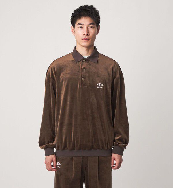 UNITED ARROWS green label relaxing「【別注】＜UMBRO＞ベロア 長袖 ポロシャツ」|ポロシャツ|