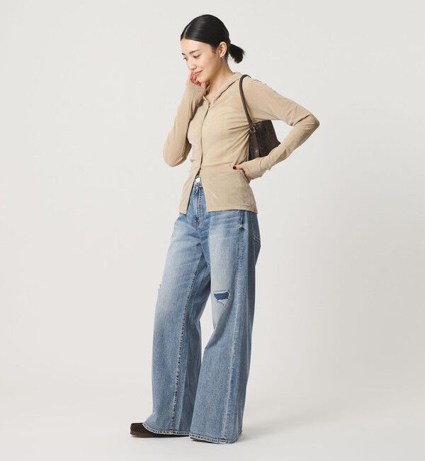BEAUTY&YOUTH UNITED ARROWS「【別注】＜NEEDBY heritage＞ワイドフレア デニムパンツ/コバルト」|デニム|