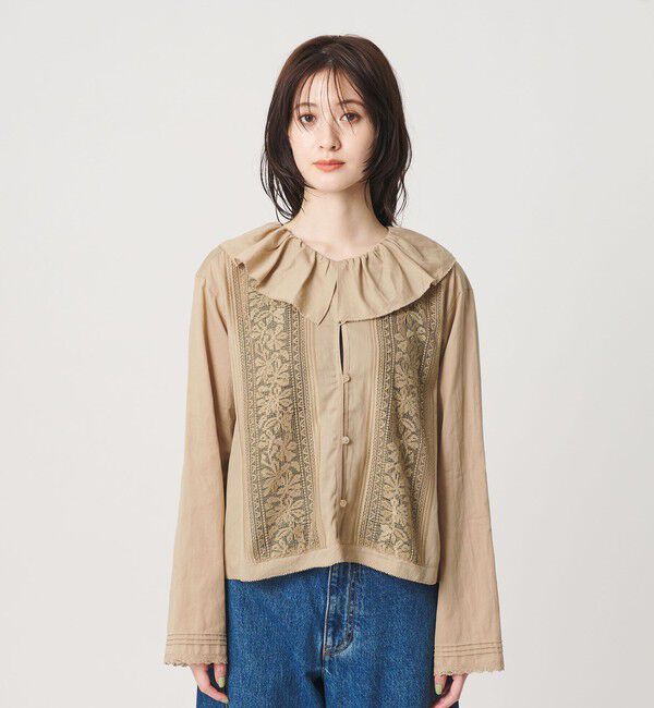 BEAUTY&YOUTH UNITED ARROWS「エンブロイダリー フリルカラー シャツ」|シャツ・ブラウス|