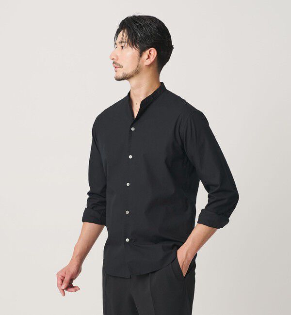 BEAUTY&YOUTH UNITED ARROWS「【WEB限定 WARDROBE SMART】コットン バンドカラー スキッパー シャツ」|シャツ・ブラウス|
