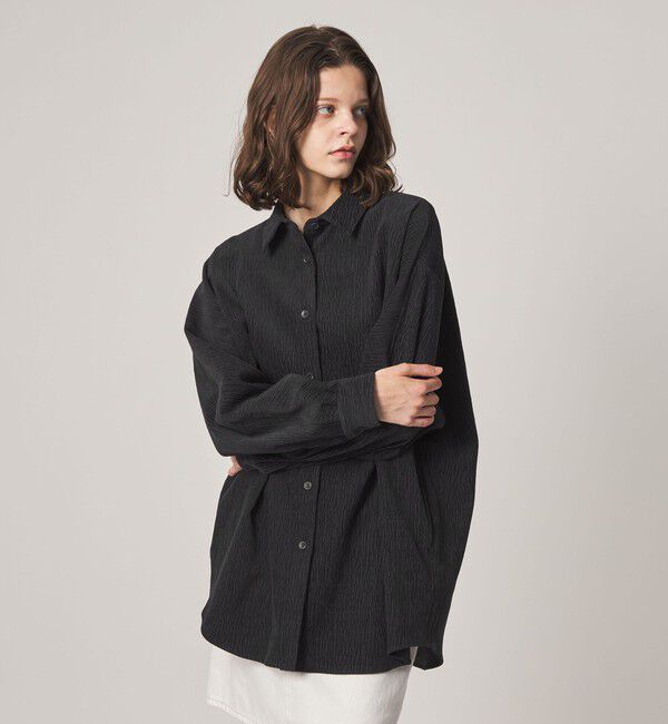 STEVEN ALAN「＜Steven Alan＞ランダム コーデュロイ ドルマンスリーブ シャツ」|シャツ・ブラウス|BLACK
