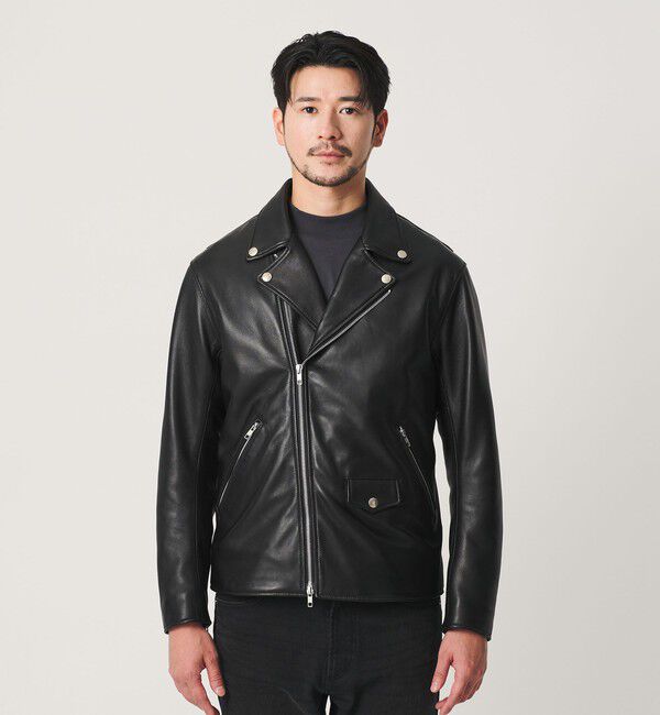 BEAUTY&YOUTH UNITED ARROWS「【WEB限定 WARDROBE SMART】 シープ ダブル ライダースジャケット」|ライダースジャケット|