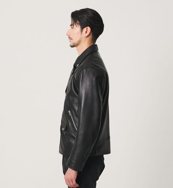 BEAUTY&YOUTH UNITED ARROWS「【WEB限定 WARDROBE SMART】 シープ ダブル ライダースジャケット」|ライダースジャケット|