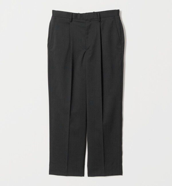 BEAUTY&YOUTH UNITED ARROWS「ウールブレンド 1プリーツ テーパード スラックス NO.9 ウォッシャブル」|チノ|DK.GRAY