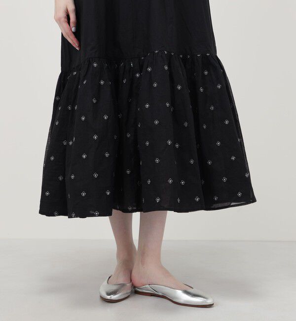TOMORROWLAND BUYING WEAR「【別注】ne Quittez pas BLACK ORGANZA COMB ノースリーブ ロングワンピース」|ワンピース|
