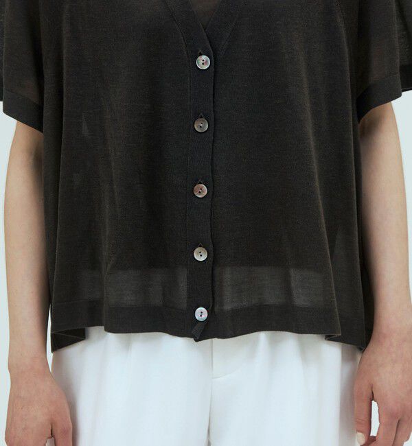 GALERIE VIE「セルロースカシミヤ ハーフスリーブカーディガン」|カーディガン|