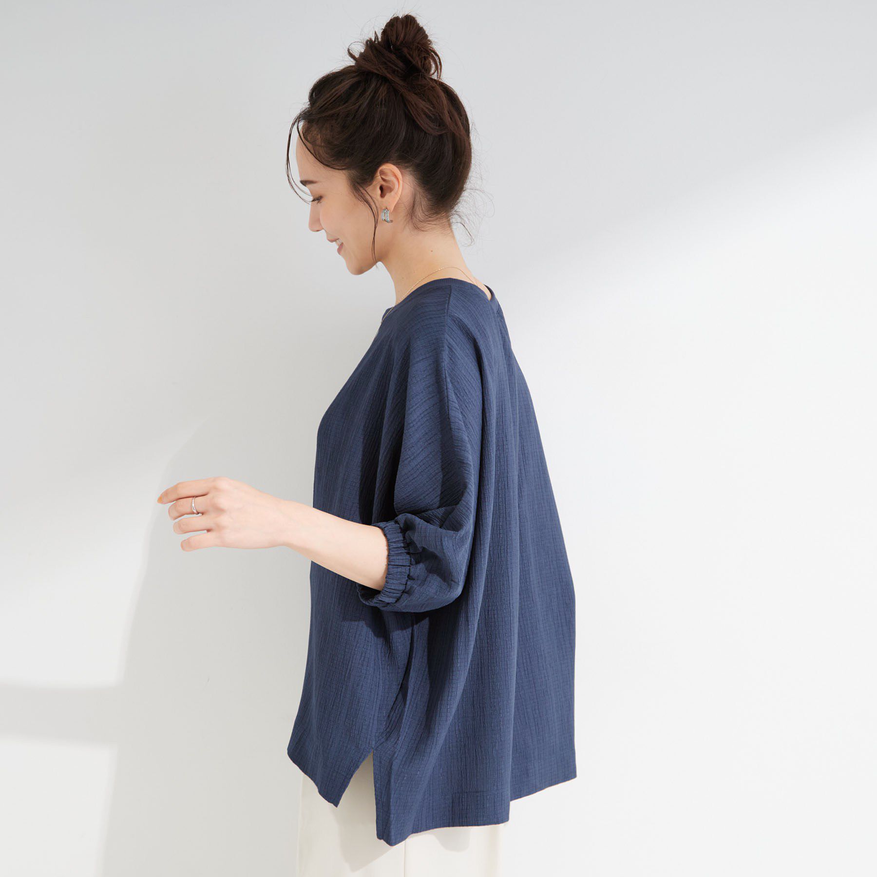 SHOO･LA･RUE「【インせず着られる/洗濯後しわになりにくい】しぼしぼドルマンブラウス」|シャツ・ブラウス|