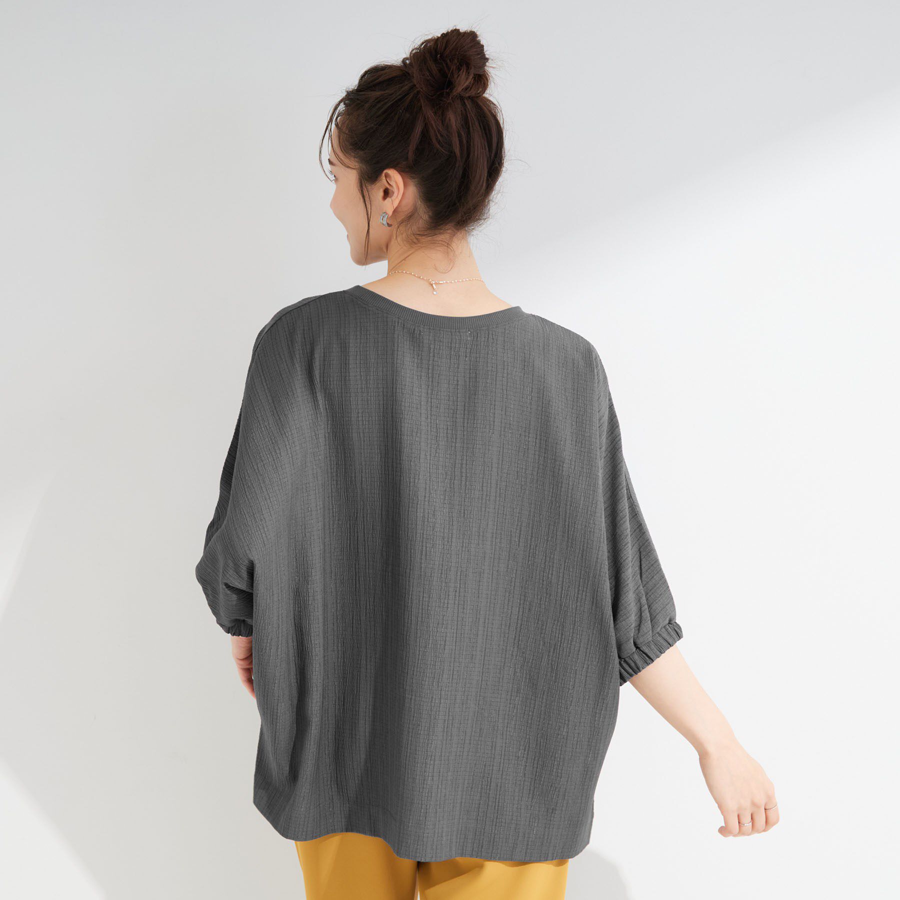 SHOO･LA･RUE「【インせず着られる/洗濯後しわになりにくい】しぼしぼドルマンブラウス」|シャツ・ブラウス|