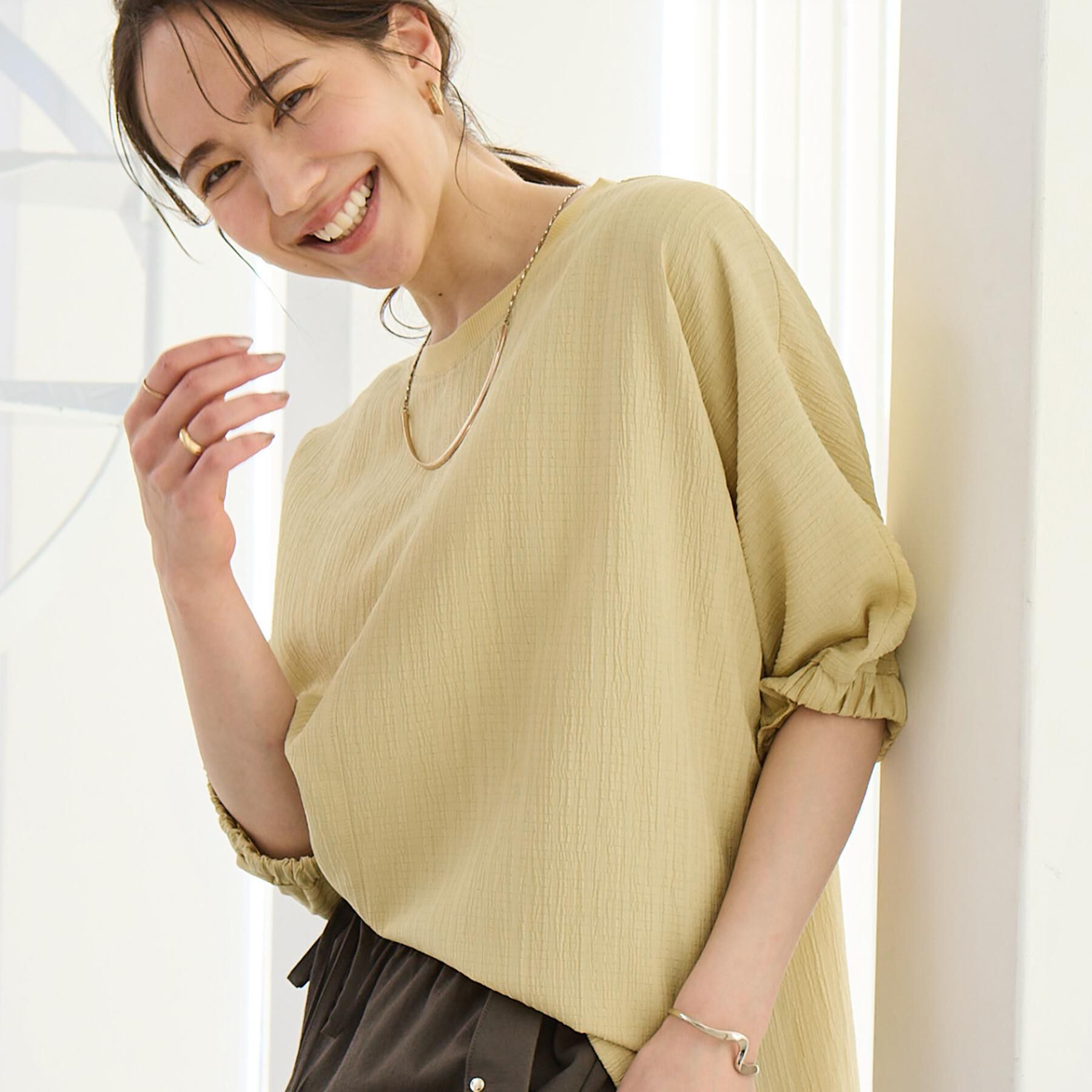 SHOO･LA･RUE「【インせず着られる/洗濯後しわになりにくい】しぼしぼドルマンブラウス」|シャツ・ブラウス|