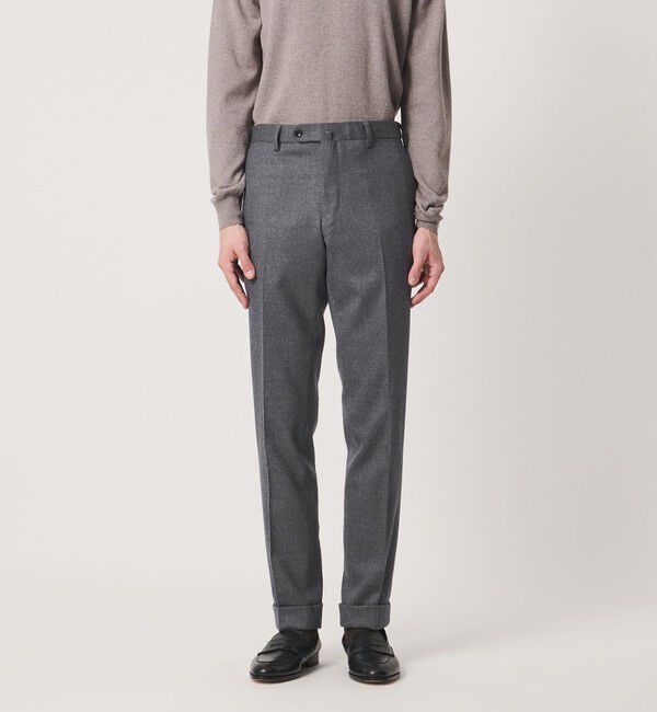 UNITED ARROWS「ライトサキソニー ノープリーツ テーパード スラックス ヨコストレッチ」|スラックス|