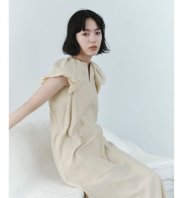 EMMEL REFINES「＜EMMEL REFINES＞EM タック＆パフスリーブ 2WAY ワンピース」|ワンピース|NATURAL