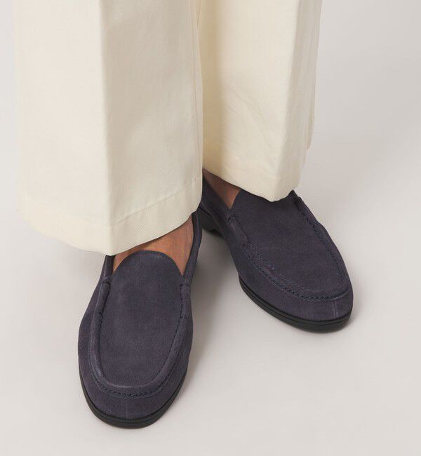 UNITED ARROWS green label relaxing「GLR スエード ヴァンプ モカシン スリッポン」|スリッポン|NAVY