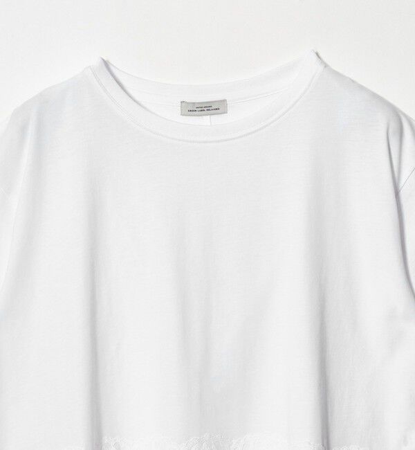 UNITED ARROWS green label relaxing「【WEB限定】＜at ease＞イレヘム レース ドッキング ショートスリーブ カットソー」|Tシャツ・カットソー|