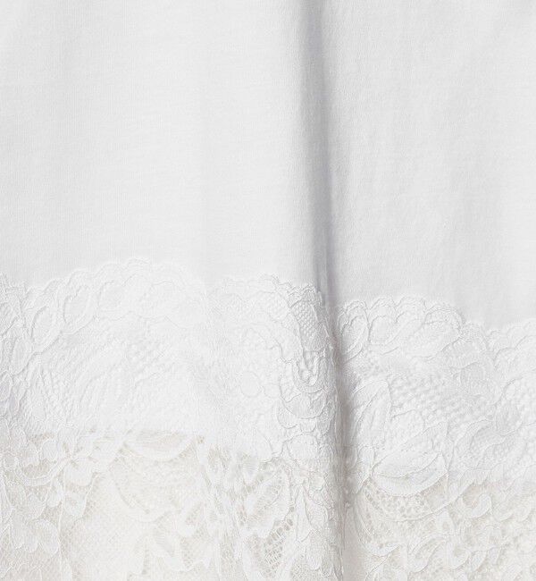 UNITED ARROWS green label relaxing「【WEB限定】＜at ease＞イレヘム レース ドッキング ショートスリーブ カットソー」|Tシャツ・カットソー|