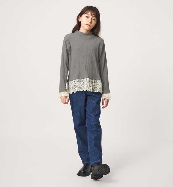 UNITED ARROWS green label relaxing「チュール レース コンビ プルオーバー / キッズ 140cm-160cm」|Tシャツ・カットソー|
