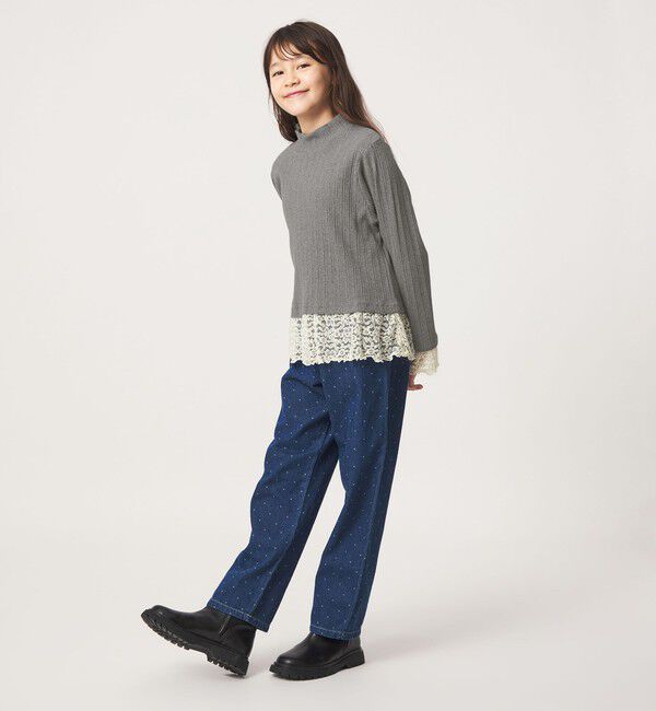 UNITED ARROWS green label relaxing「チュール レース コンビ プルオーバー / キッズ 140cm-160cm」|Tシャツ・カットソー|