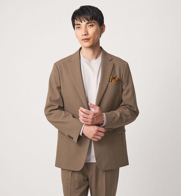 UNITED ARROWS green label relaxing「A+ リネンライク 2B リラックス セットアップ ジャケット -ストレッチ-」|テーラードジャケット|MD.BROWN
