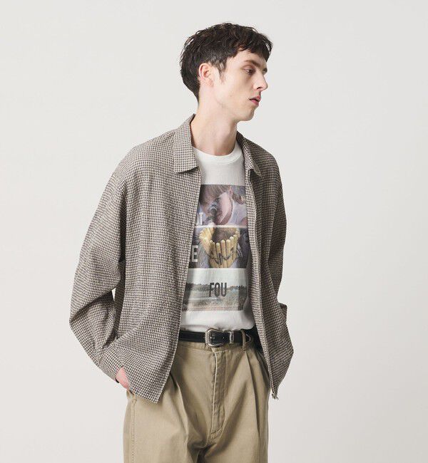 BEAUTY&YOUTH UNITED ARROWS「アーバン サッカー チェック ジップ シャツ」|シャツ・ブラウス|BEIGE