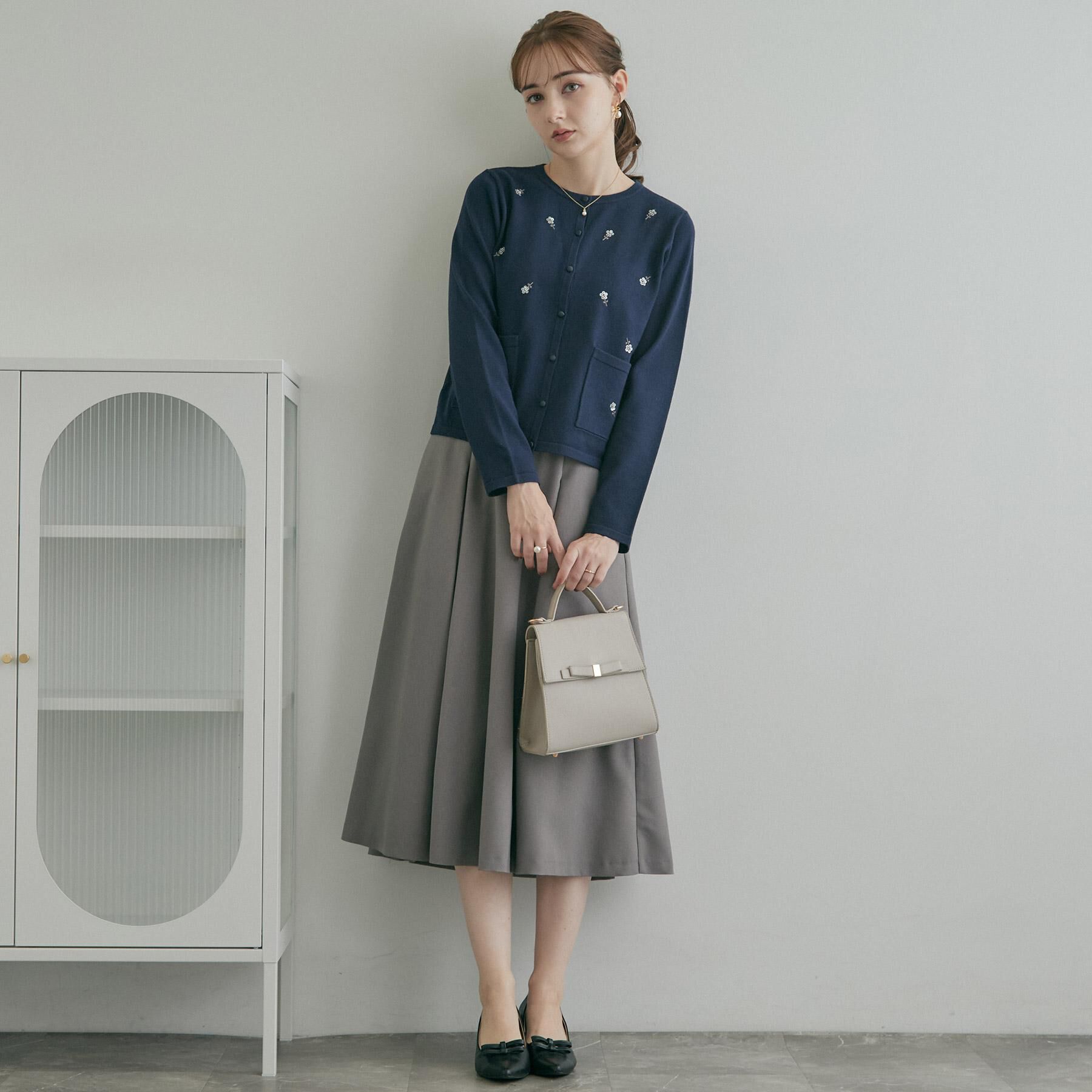 Couture broach「【上品刺繍が華やか】飛ばしビジュー カーディガン」|カーディガン|